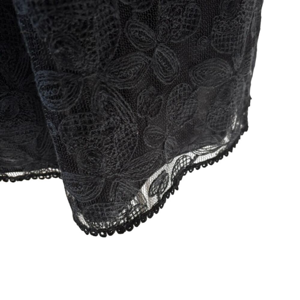Matty M Black Lace Dress Cap Sleeve Floral Large - Picture 5 of 14